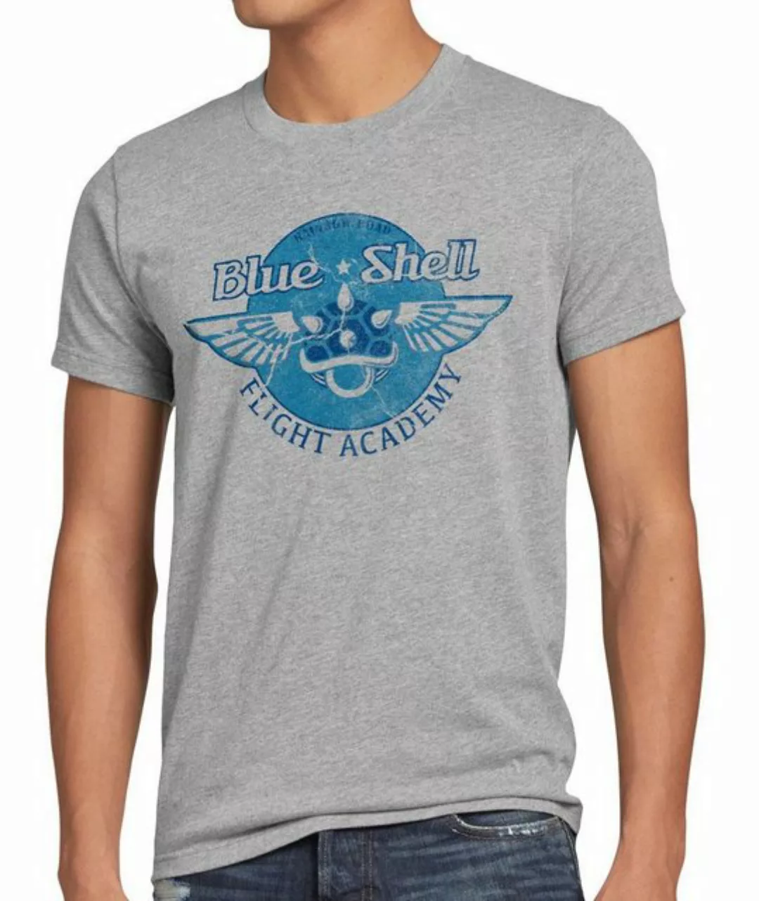 Print-Shirt Herren T-Shirt Blue Shell luigi academy panzer kart mario wii s günstig online kaufen