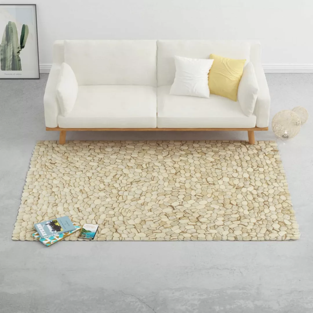 Teppich Wollfilz Kiesel 160×230cm Beige/grau/braun/schokolade günstig online kaufen