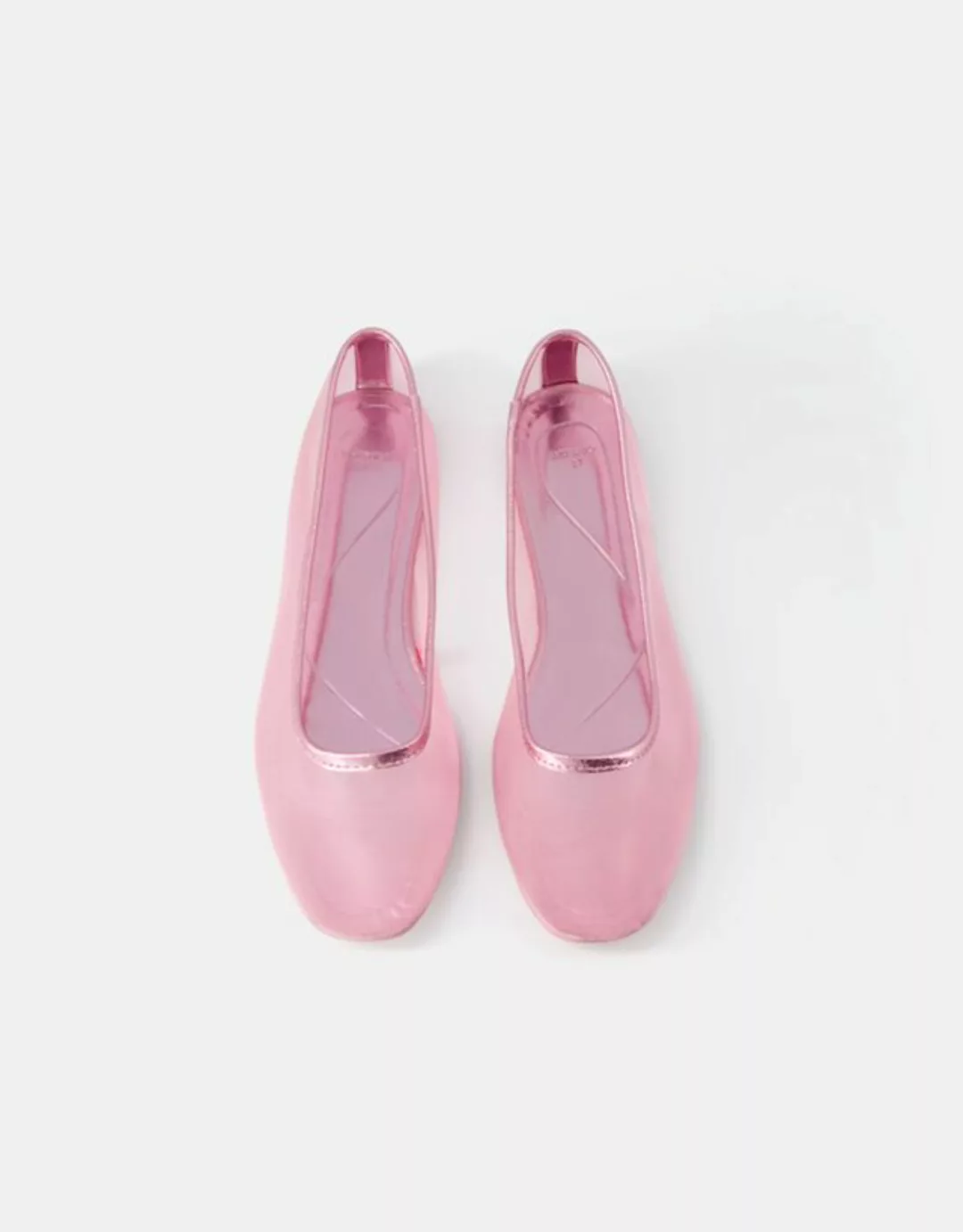 Bershka Flache Ballerinas Aus Mesh Damen 41 Rosa günstig online kaufen