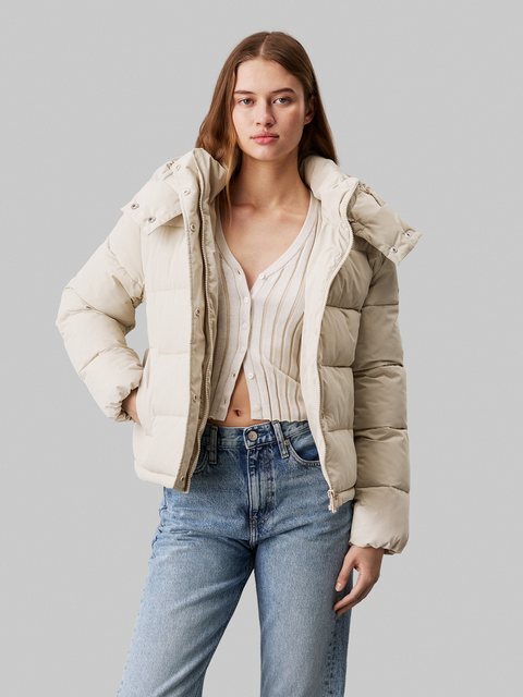 Calvin Klein Jeans Steppjacke MATTE MONOLOGO ND SHORT PUFFER mit Logodruck günstig online kaufen