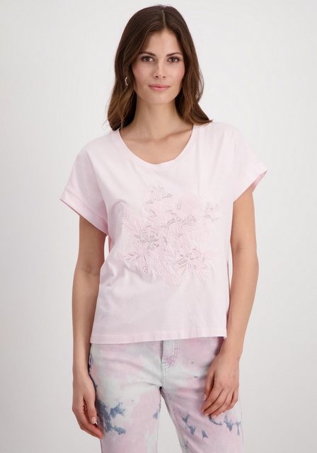 Monari T-Shirt mit gestickten Blumen günstig online kaufen