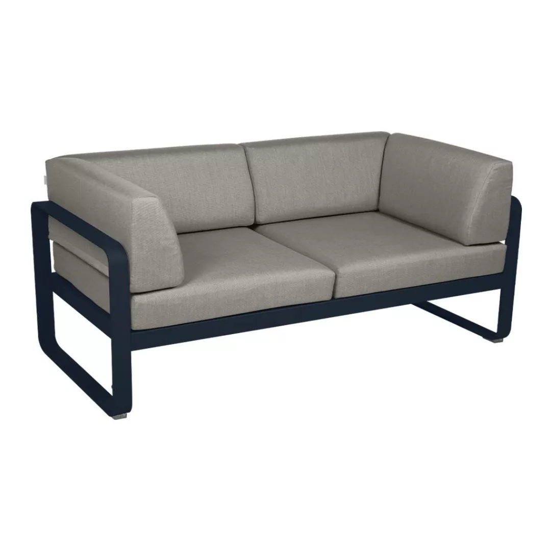 Bellevie 2-Sitzer Club Sofa 92 Abyssblau B8 Taupegrau günstig online kaufen