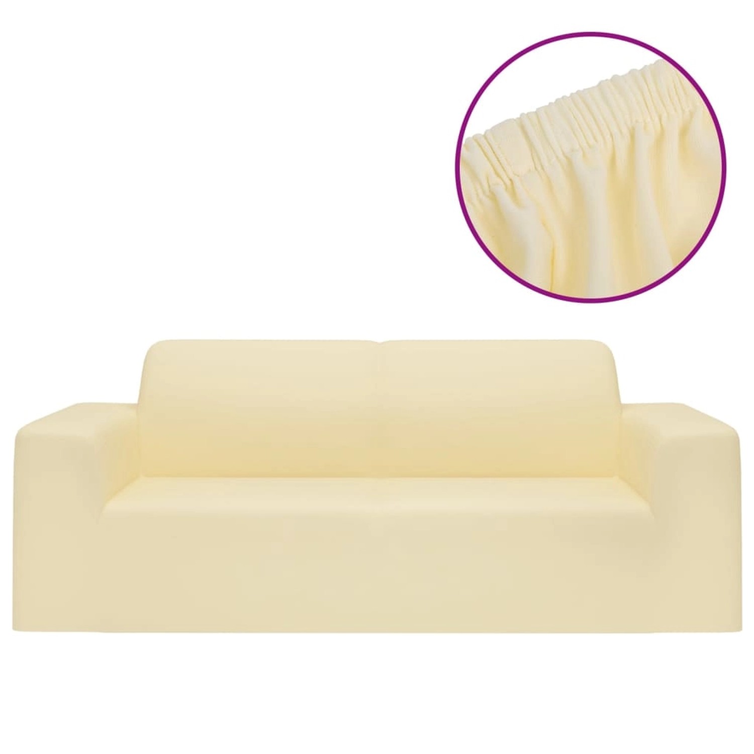 vidaXL Stretch Sofahusse 2-Sitzer Creme Polyester-Jersey günstig online kaufen