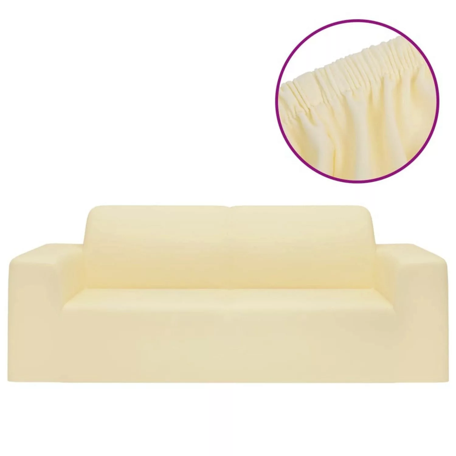 vidaXL Stretch Sofahusse 2-Sitzer Creme Polyester-Jersey günstig online kaufen