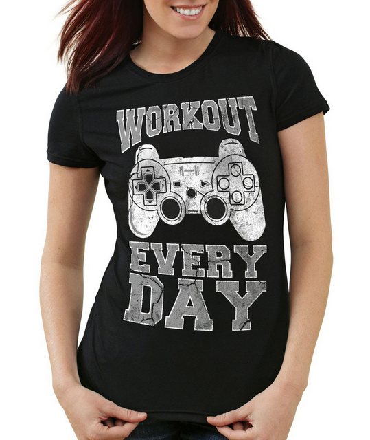 style3 T-Shirt Workout Gamer play sport station fitnessstudio konsole gym f günstig online kaufen