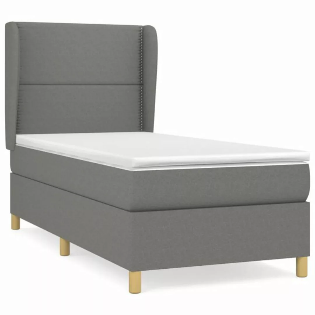 vidaXL Bett Boxspringbett mit Matratze Dunkelgrau 90x190 cm Stoff günstig online kaufen