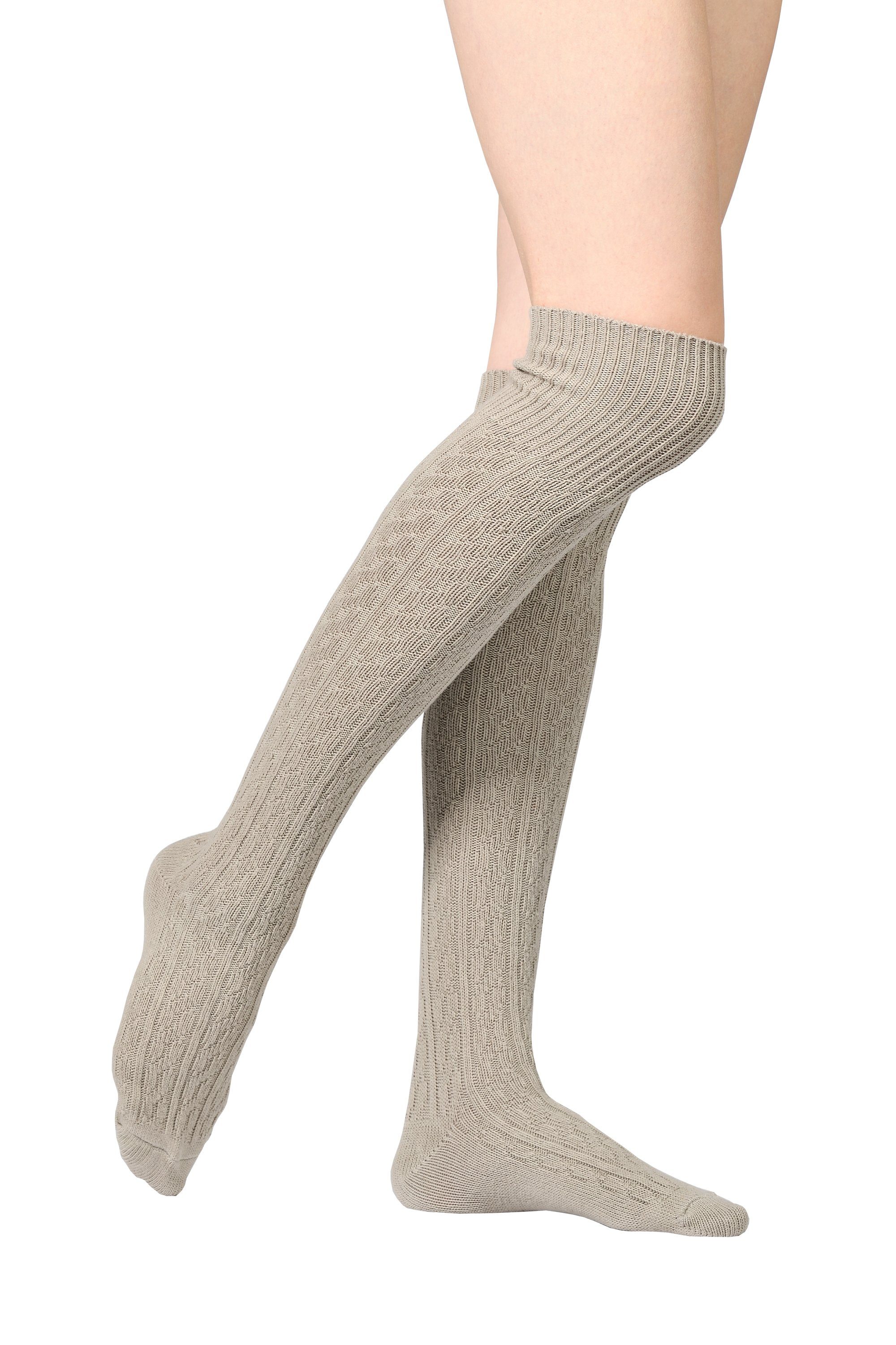 Vincent Creation® Overknees mit Zopfmuster und günstig online kaufen