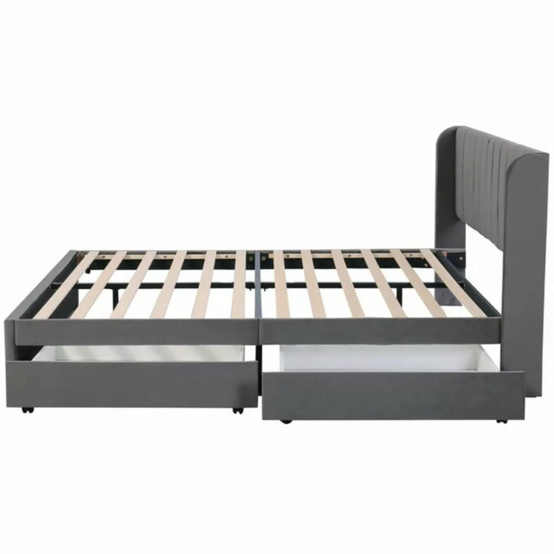 Celya Polsterbett 180 x 200 cm Doppelbett Bettgestell, Samt Mit Lattenrost günstig online kaufen