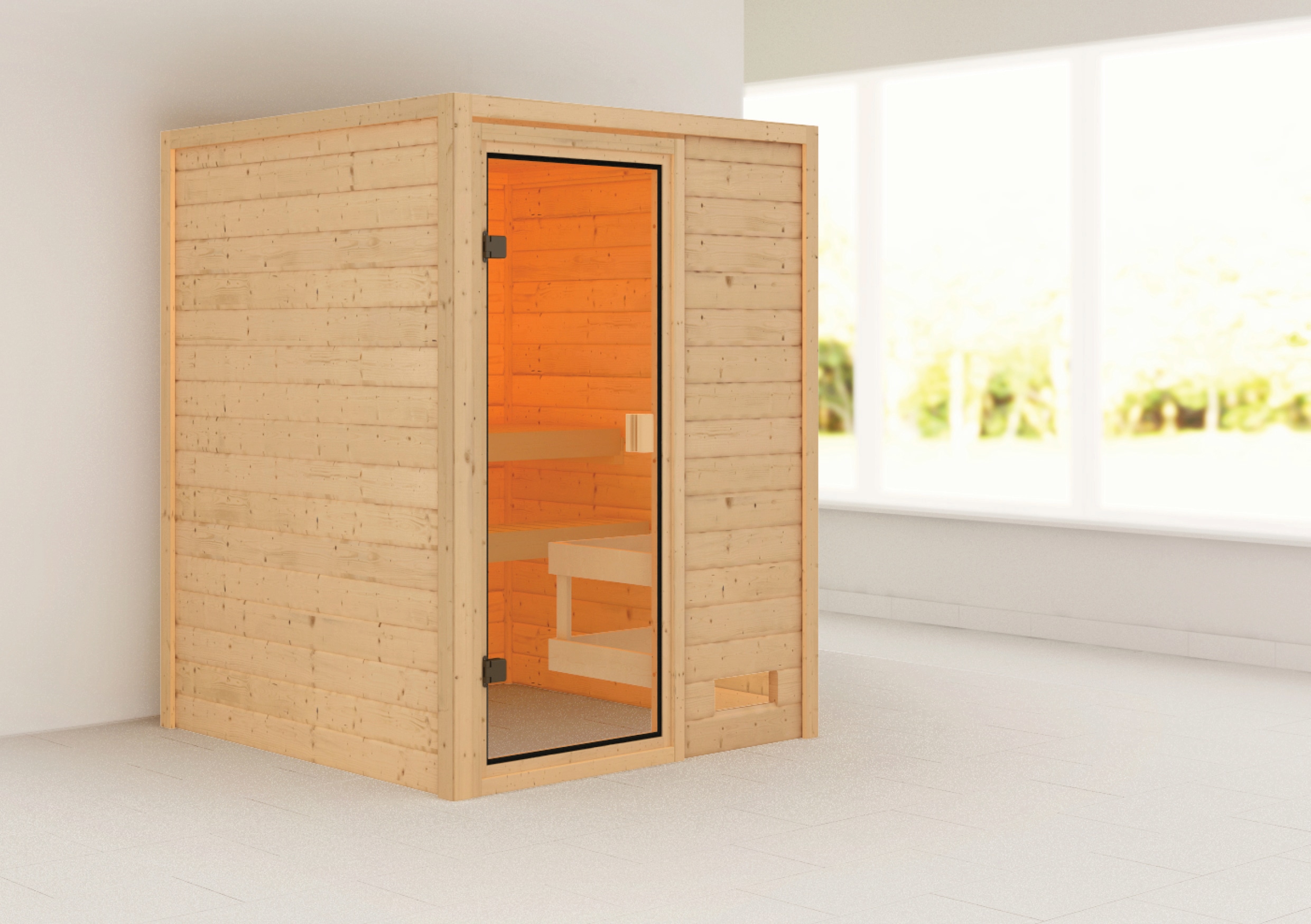 welltime Sauna »Sandy«, 3,6-kW-Plug & Play Ofen mit int. Steuerung günstig online kaufen
