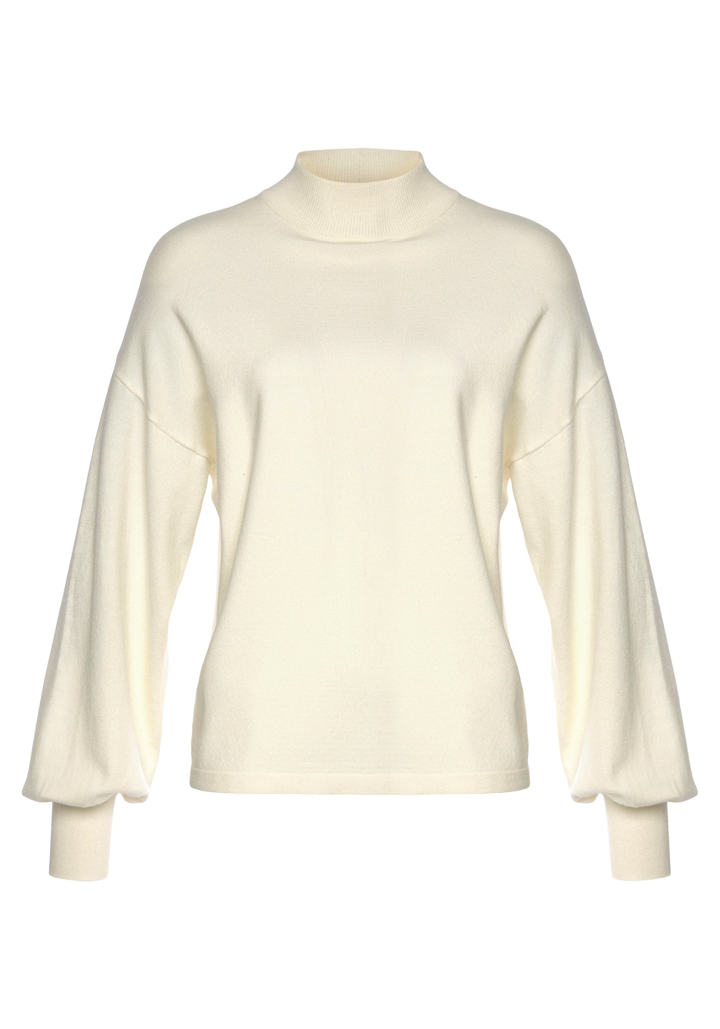 LASCANA Strickpullover, mit kleinem Stehkragen, Feinstrickpullover, casual- günstig online kaufen