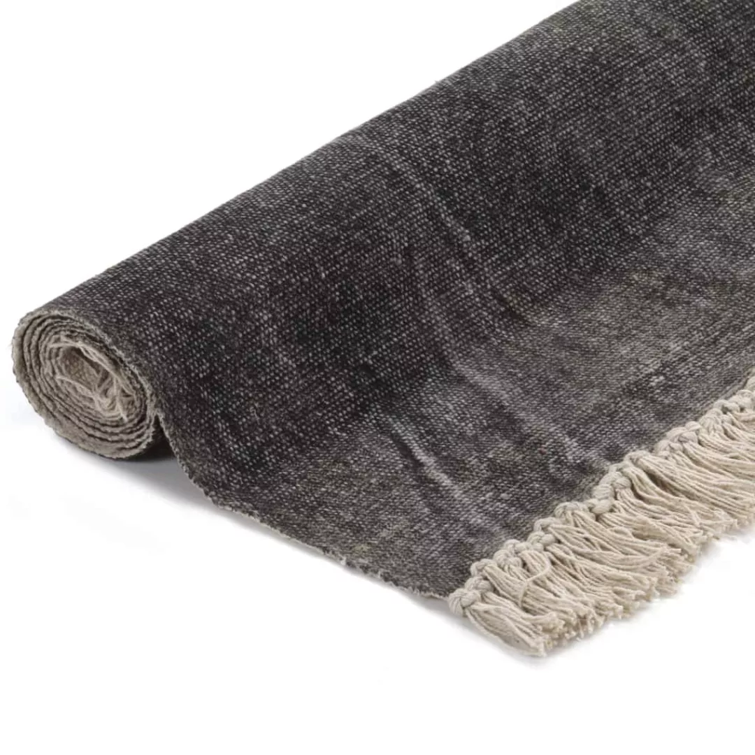 Kelim-teppich Baumwolle 200x290 Cm Anthrazit günstig online kaufen