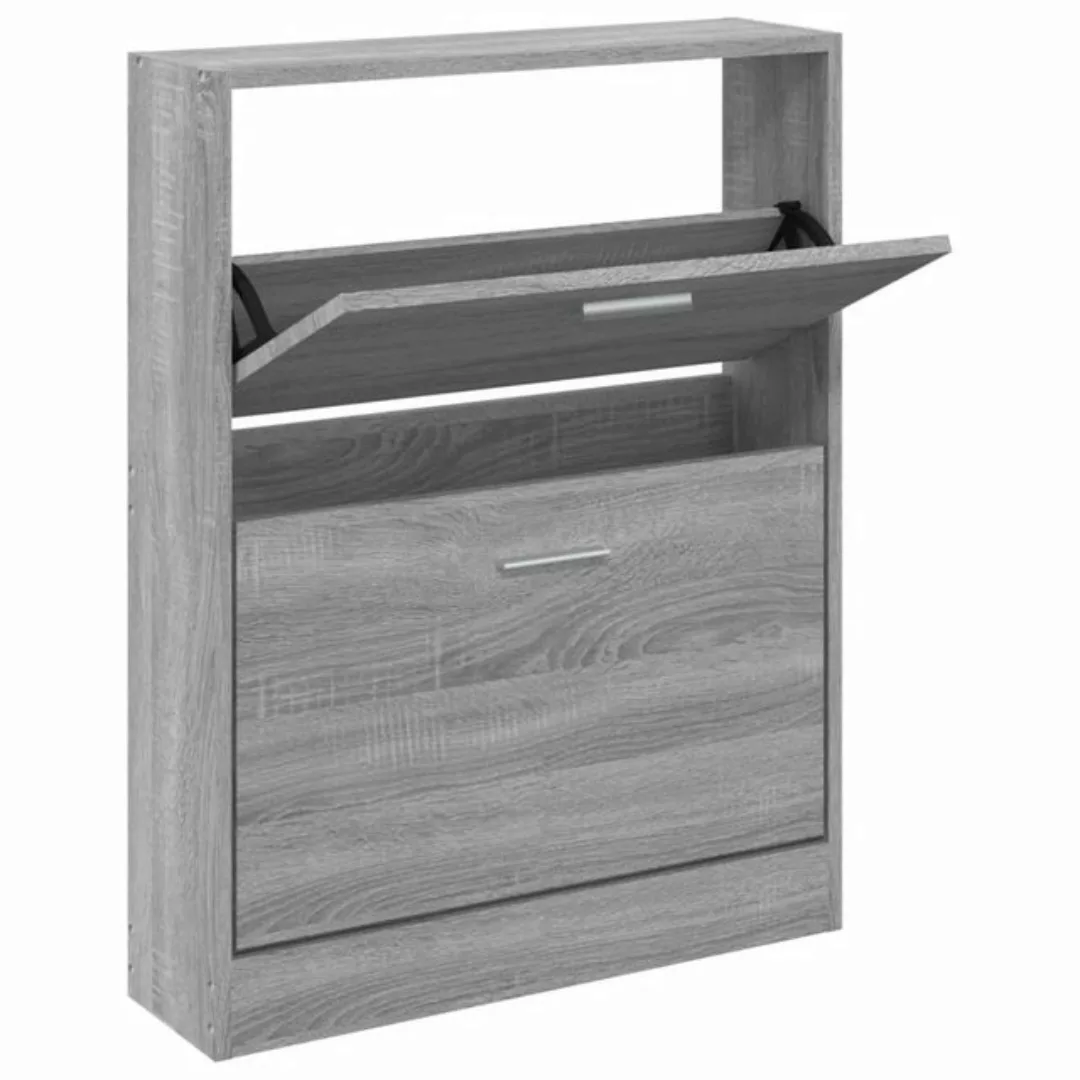 furnicato Schuhschrank Grau Sonoma 59x17x81 cm Holzwerkstoff günstig online kaufen