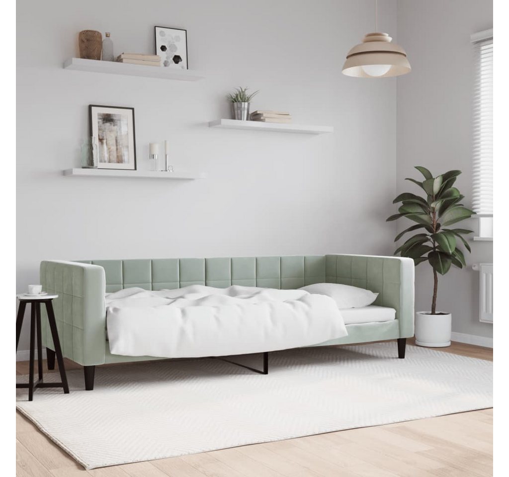 vidaXL Gästebett Tagesbett Hellgrau 80x200 cm Samt Gästebett Gästecouch Gäs günstig online kaufen