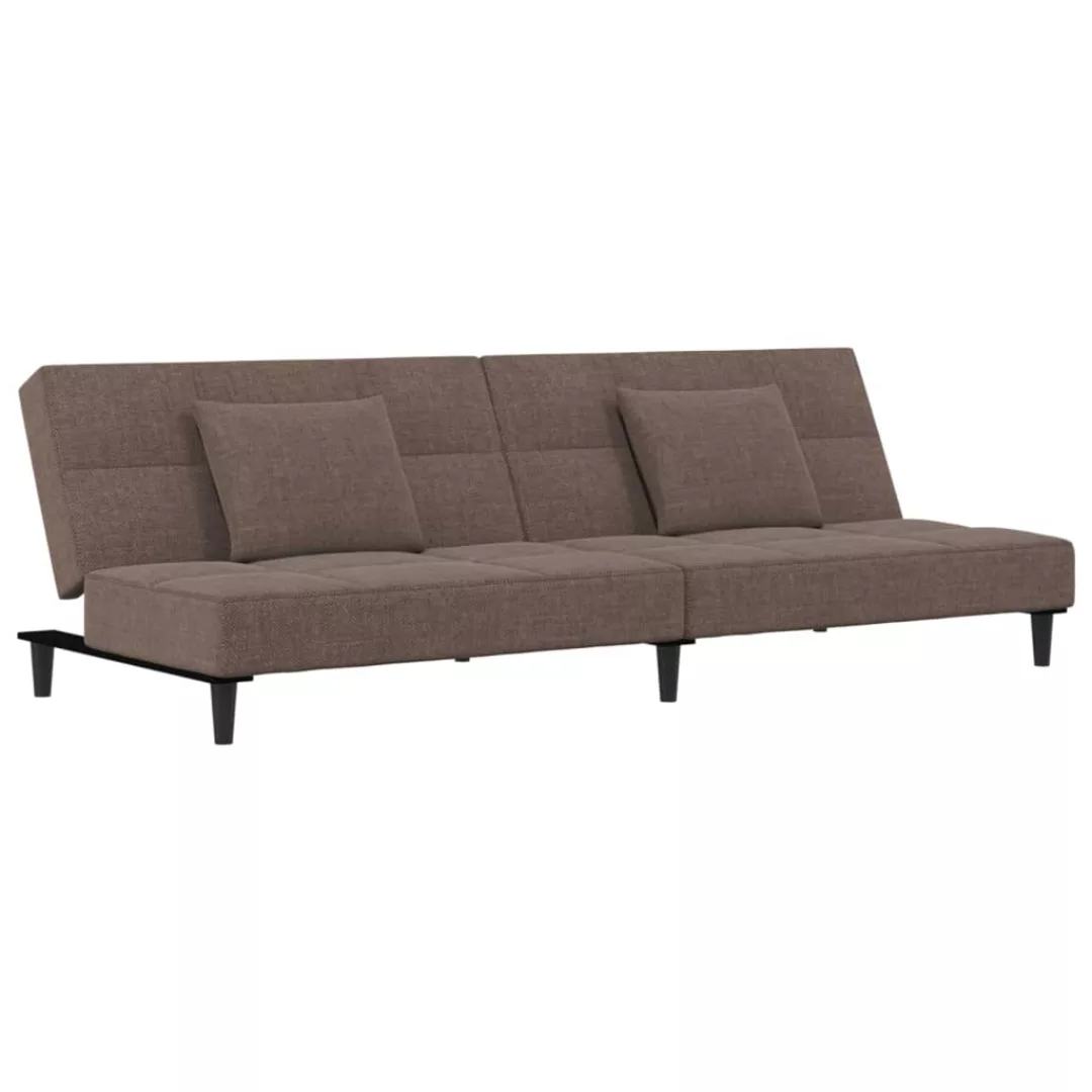 Vidaxl Schlafsofa 2-sitzer Mit 2 Kissen Taupe Stoff günstig online kaufen