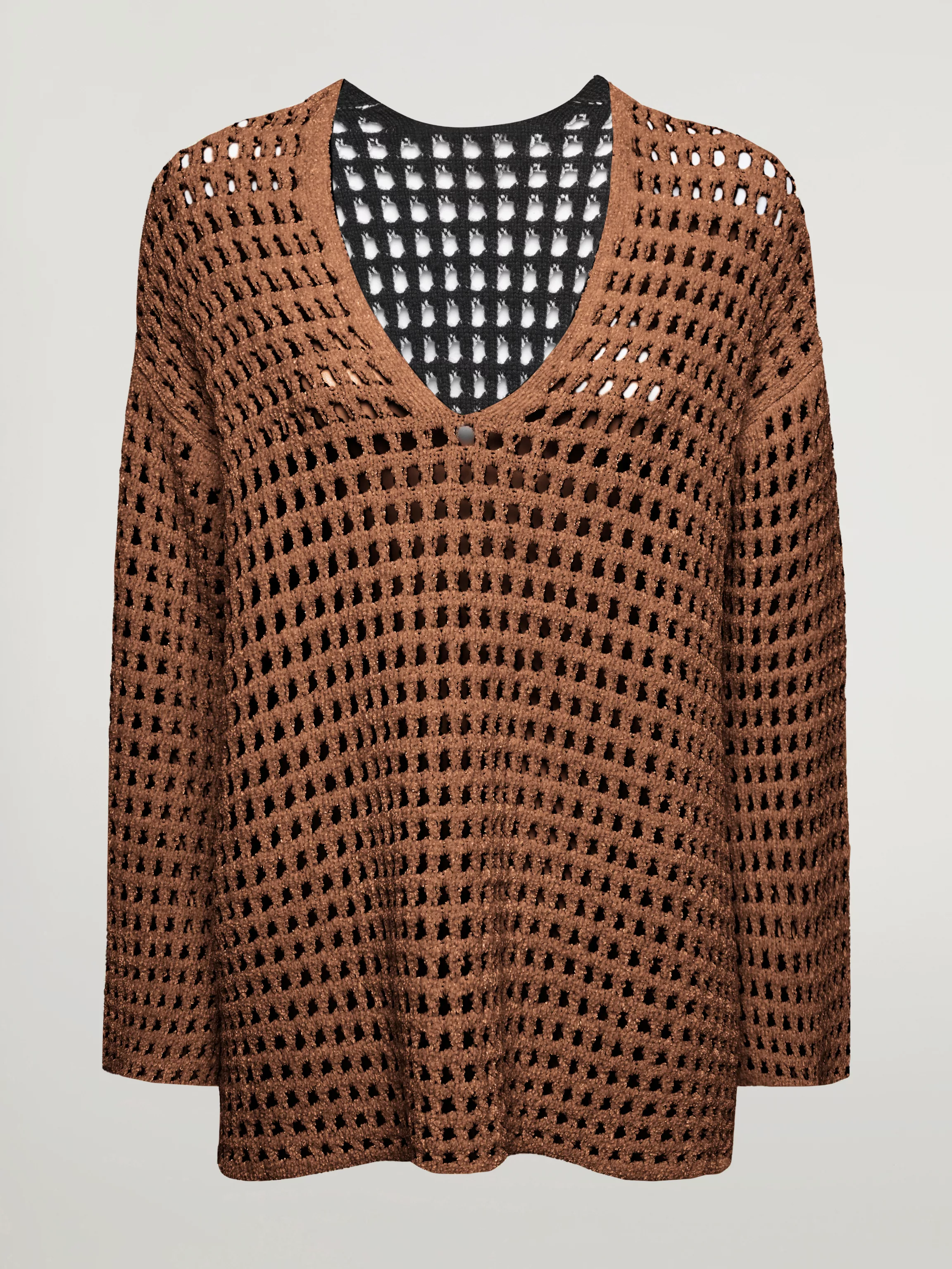 Wolford - Knit Net Top Long Sleeves, Frau, sugar almond/black, Größe: XS günstig online kaufen