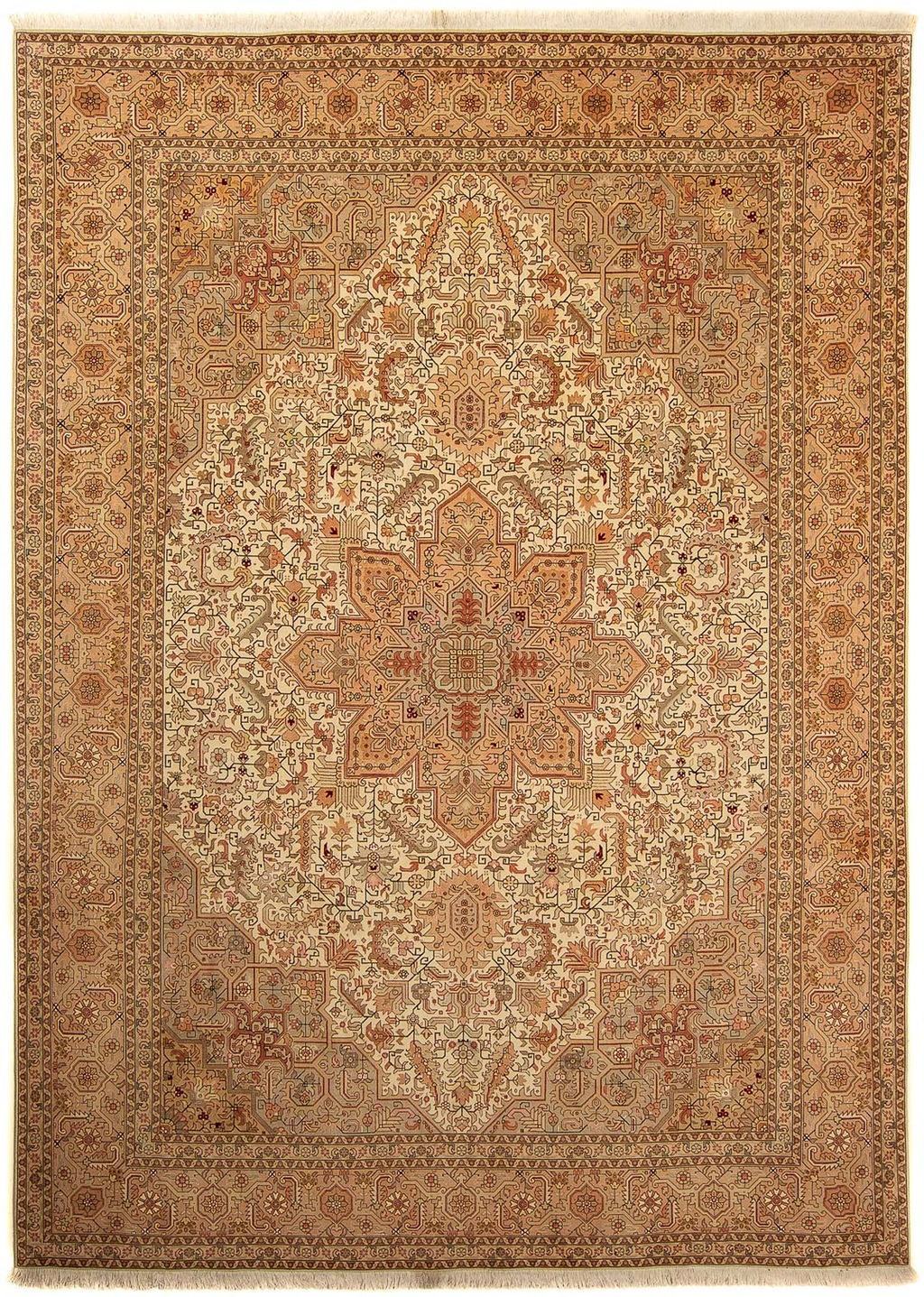 morgenland Orientteppich »Perser - Täbriz - Royal - 344 x 251 cm - hellbrau günstig online kaufen