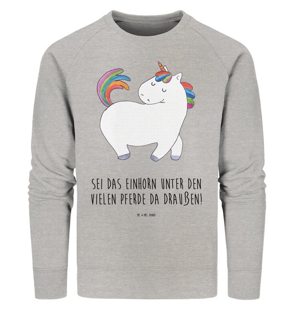 Mr. & Mrs. Panda Longpullover Größe XL Einhorn Stolzieren - Heather Grey - günstig online kaufen