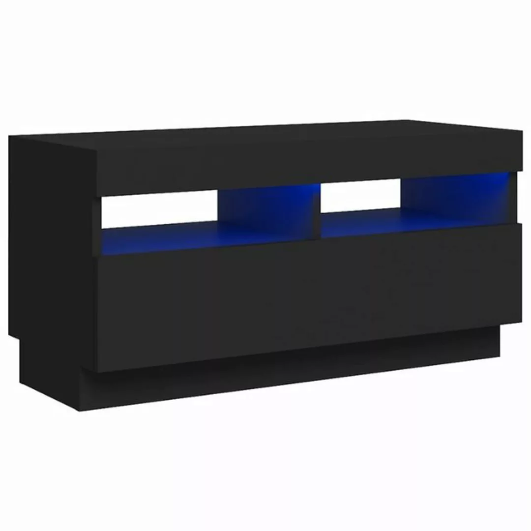 vidaXL TV-Schrank TV-Schrank mit LED-Leuchten Schwarz 80x35x40 cm Lowboard günstig online kaufen