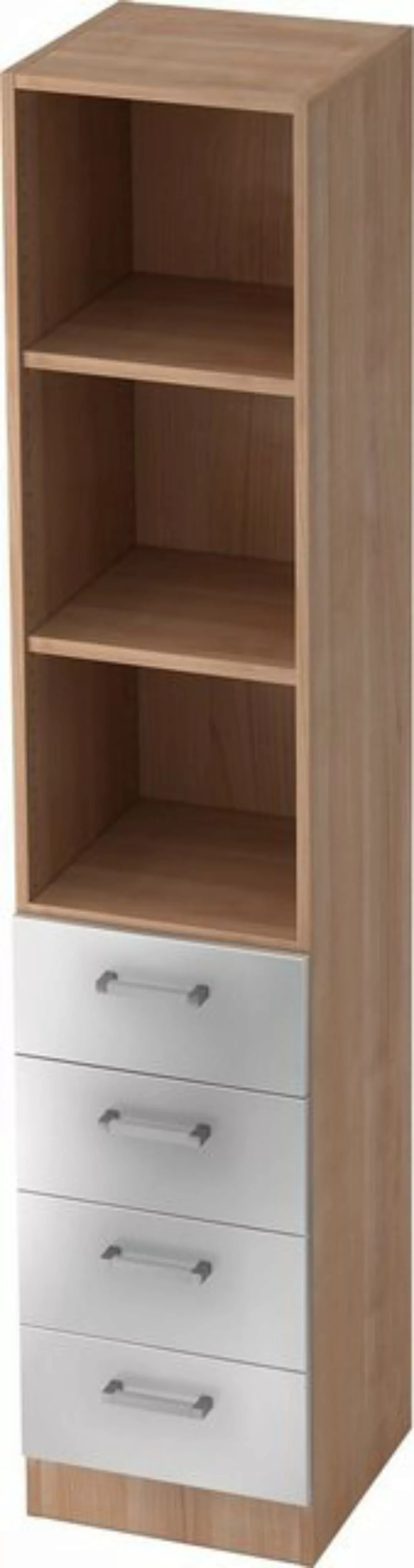 bümö Aktenschrank office Schubladen Kombi - 4 Schübe Dekor: Nussbaum/Silber günstig online kaufen