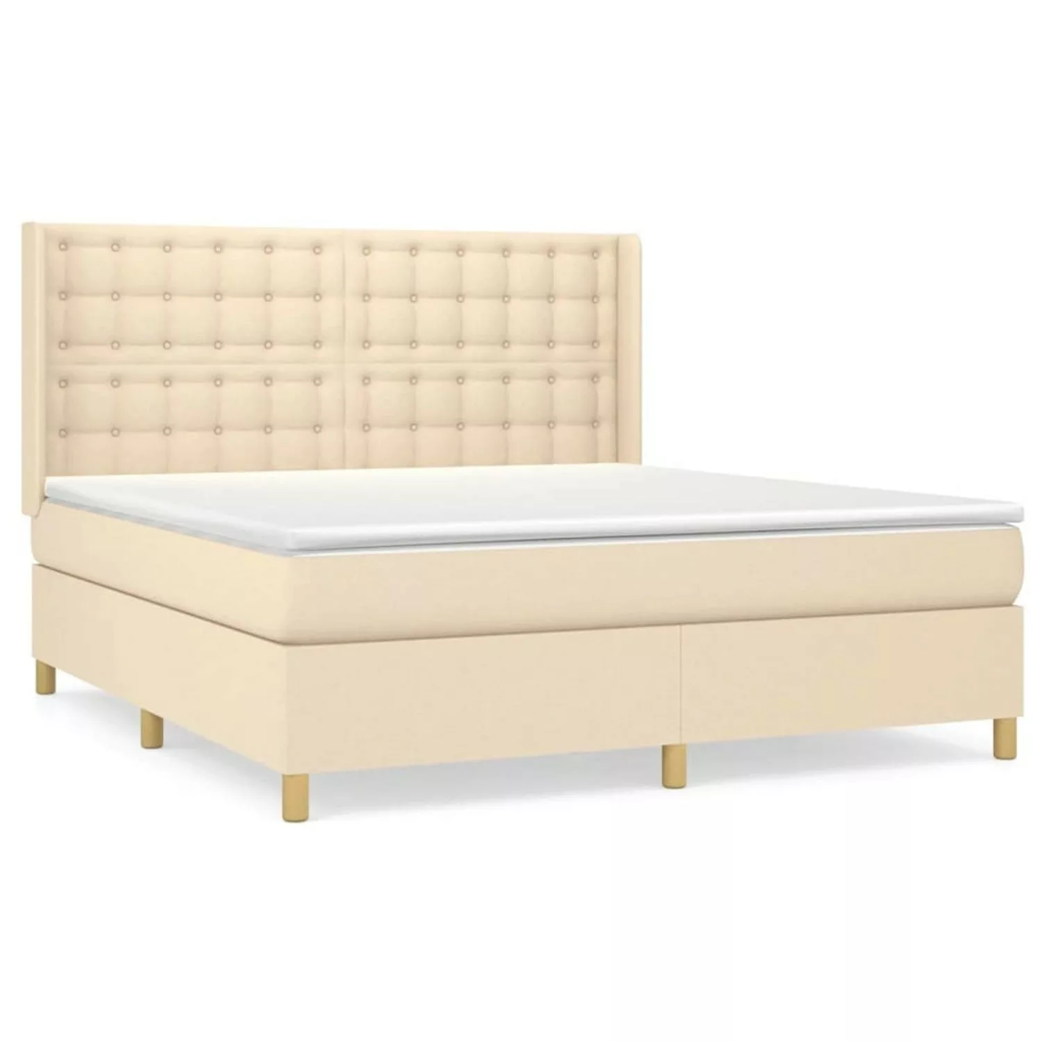 vidaXL Boxspringbett mit Matratze Creme 180x200 cm Stoff1378400 günstig online kaufen