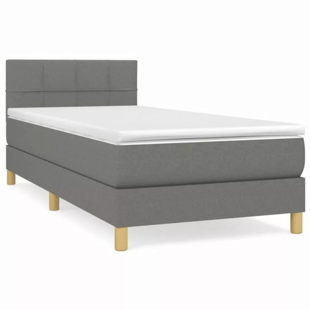 furnicato Bett Boxspringbett mit Matratze Dunkelgrau 100x200 cm Stoff (1-tl günstig online kaufen