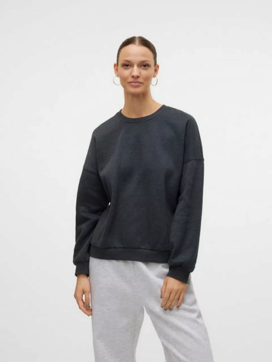 Vero Moda Longpullover Pullover loose fit Rundhals Langarm Basic 7934 in Du günstig online kaufen