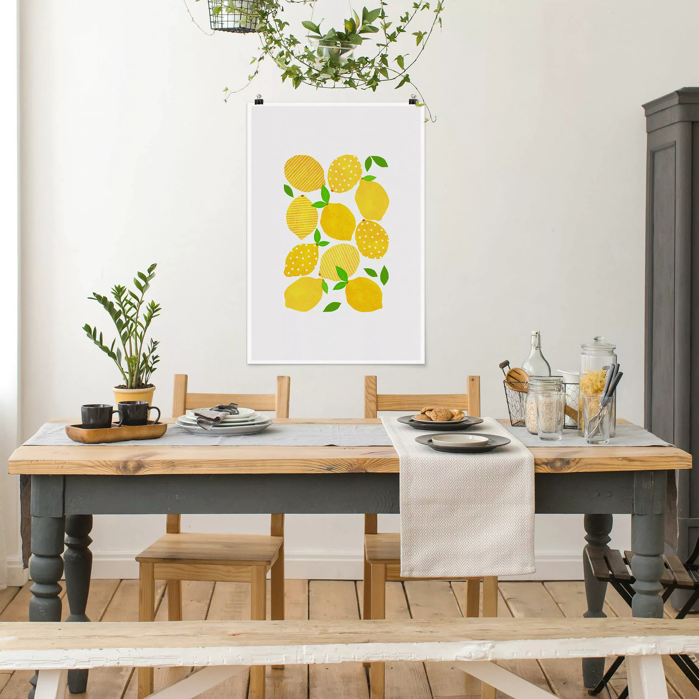 Poster Zitronen mit Punkten günstig online kaufen