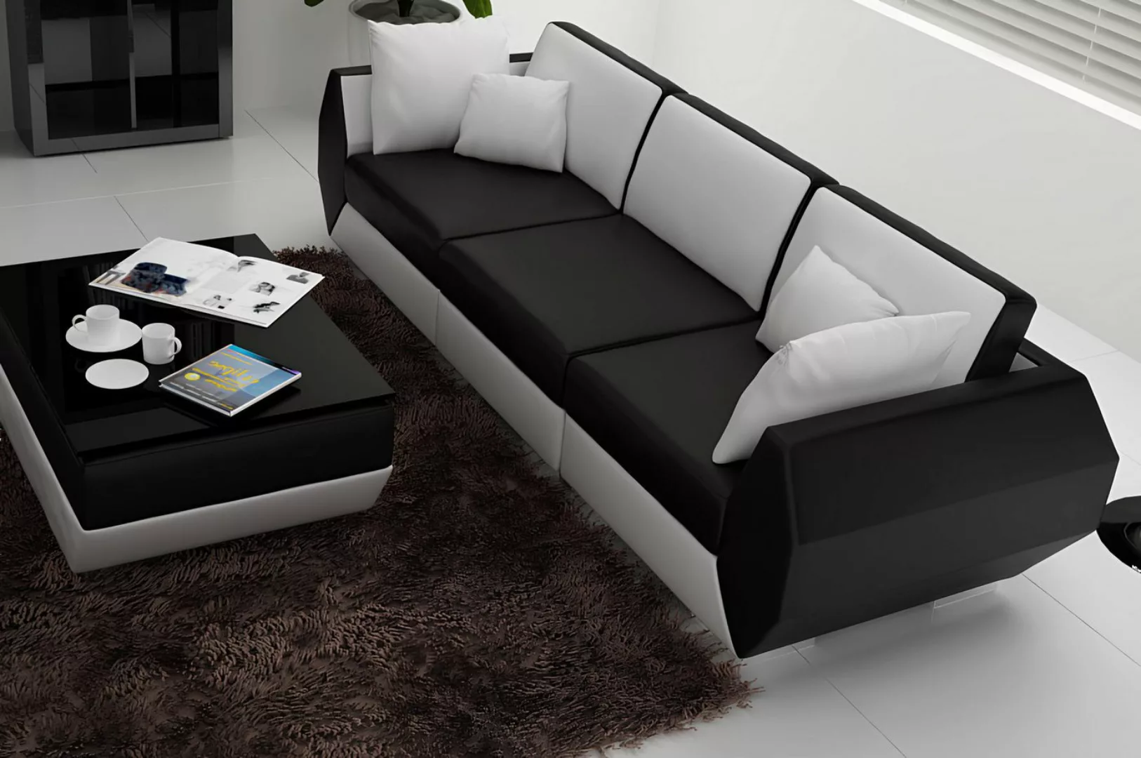 Xlmoebel Sofa Neues modernes Ledersofa Set mit USB-Anschluss, bestehend aus günstig online kaufen