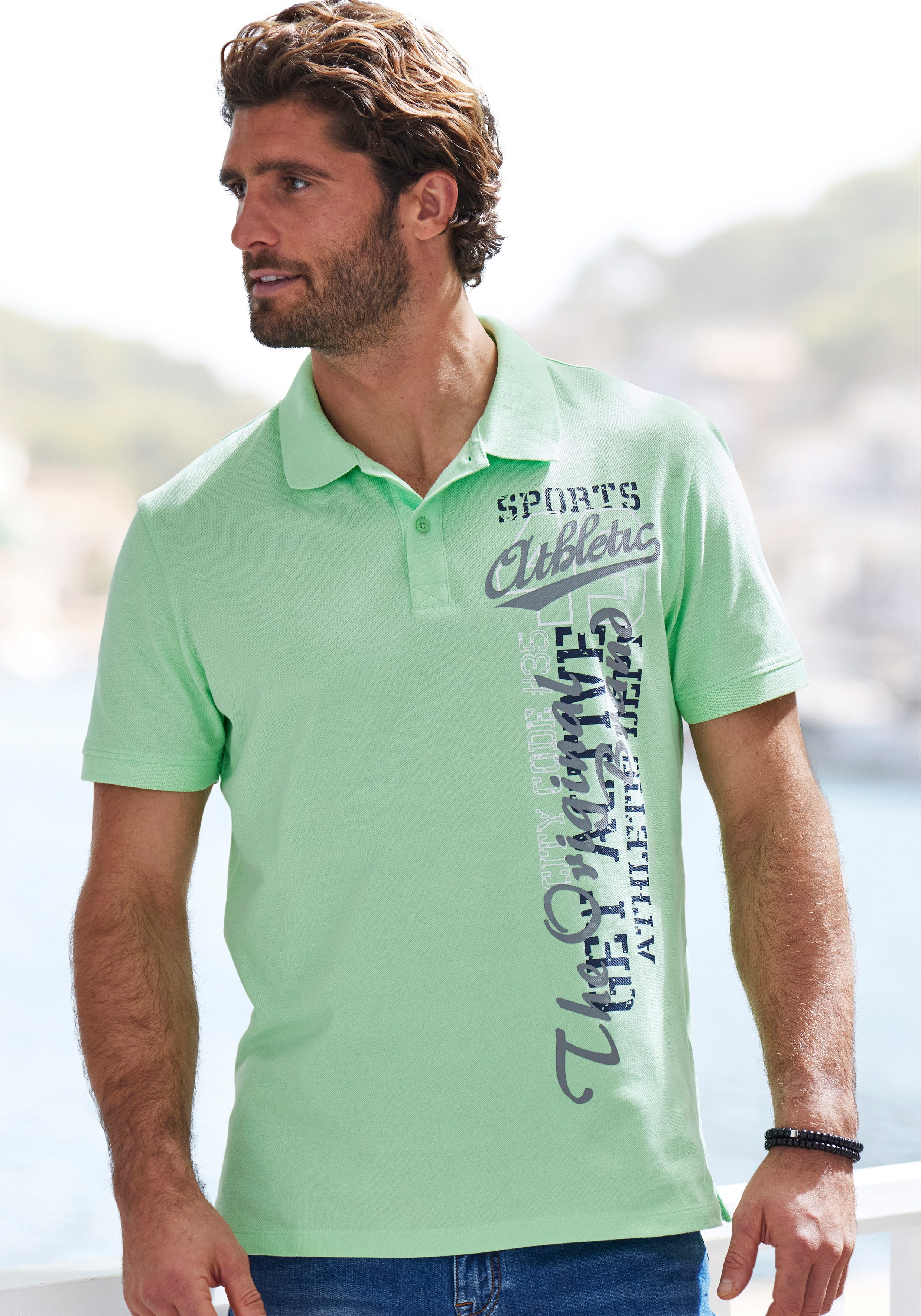 John Devin Poloshirt mit großem Druck günstig online kaufen