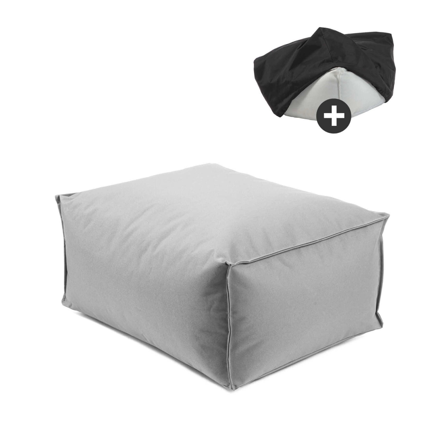 mokebo Outdoor Pouf o Hocker in Grau mit Wasserabweisender Schutzhülle Der günstig online kaufen