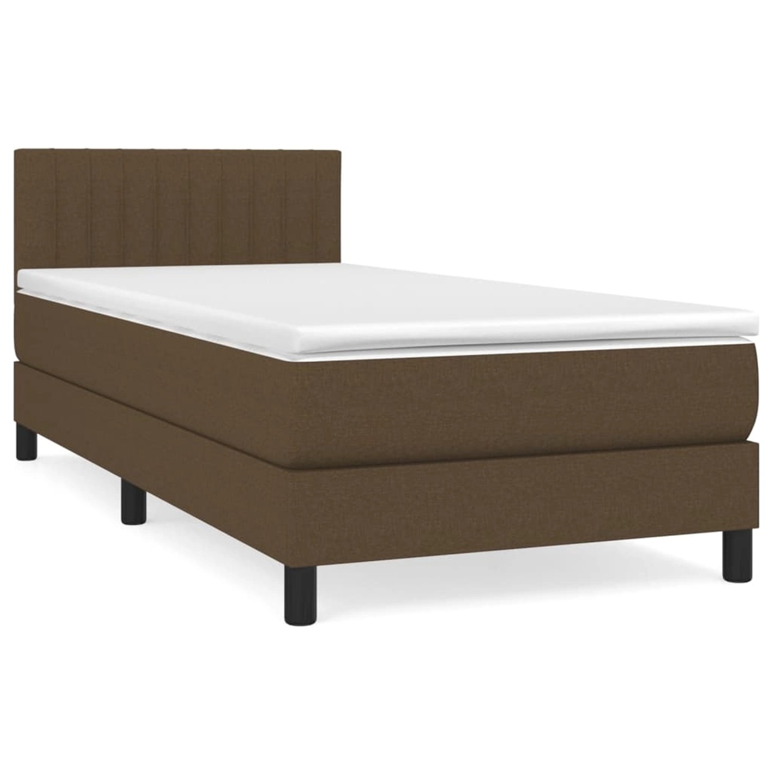 vidaXL Boxspringbett mit Matratze Dunkelbraun 90x190 cm Stoff1390054 günstig online kaufen