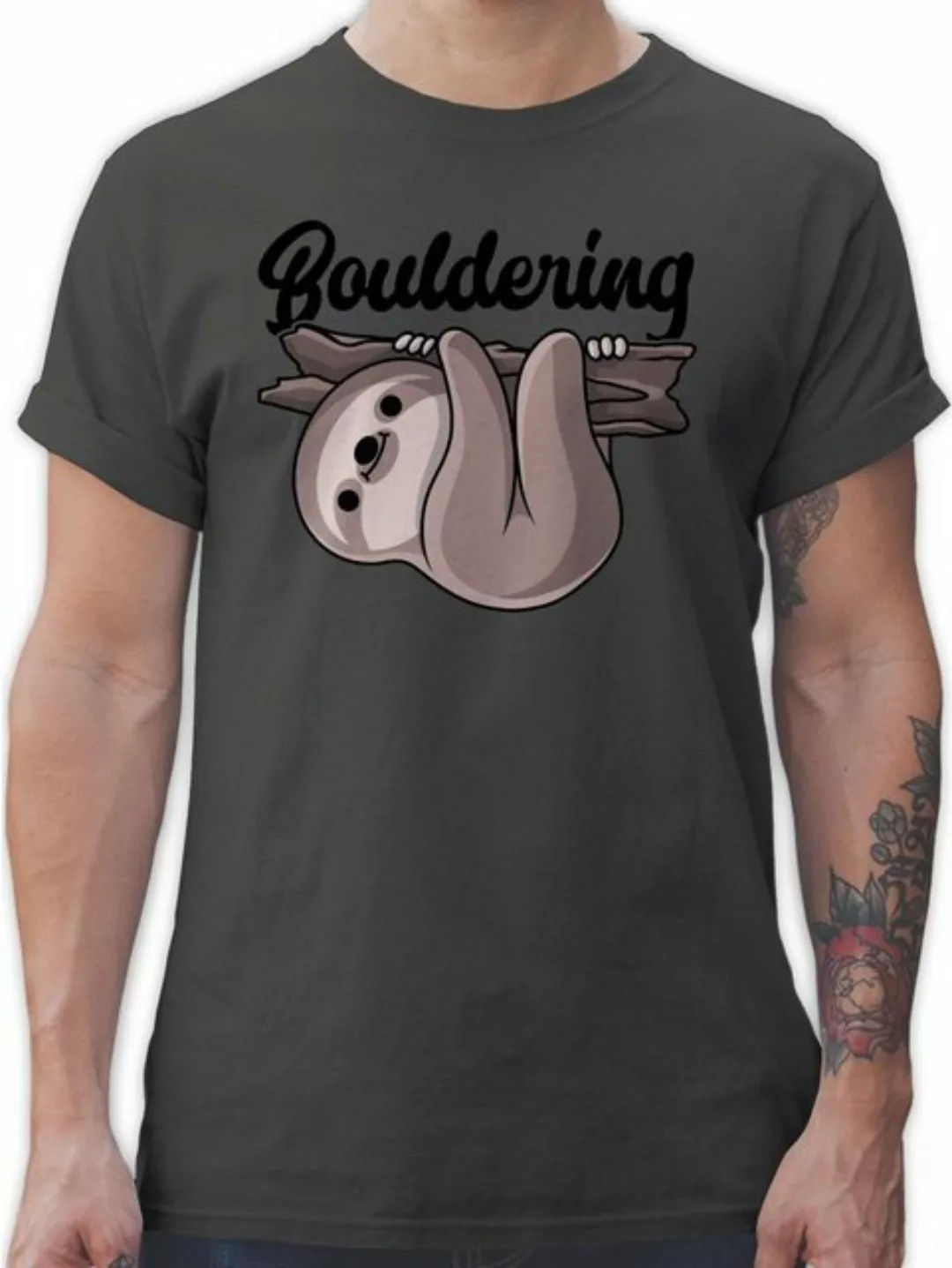 Shirtracer T-Shirt Bouldering mit Faultier - schwarz Sport Zubehör günstig online kaufen
