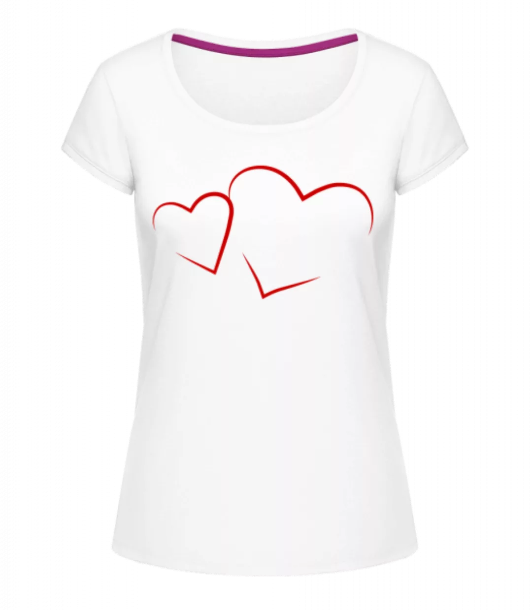 Herzen · Frauen T-Shirt U-Ausschnitt günstig online kaufen