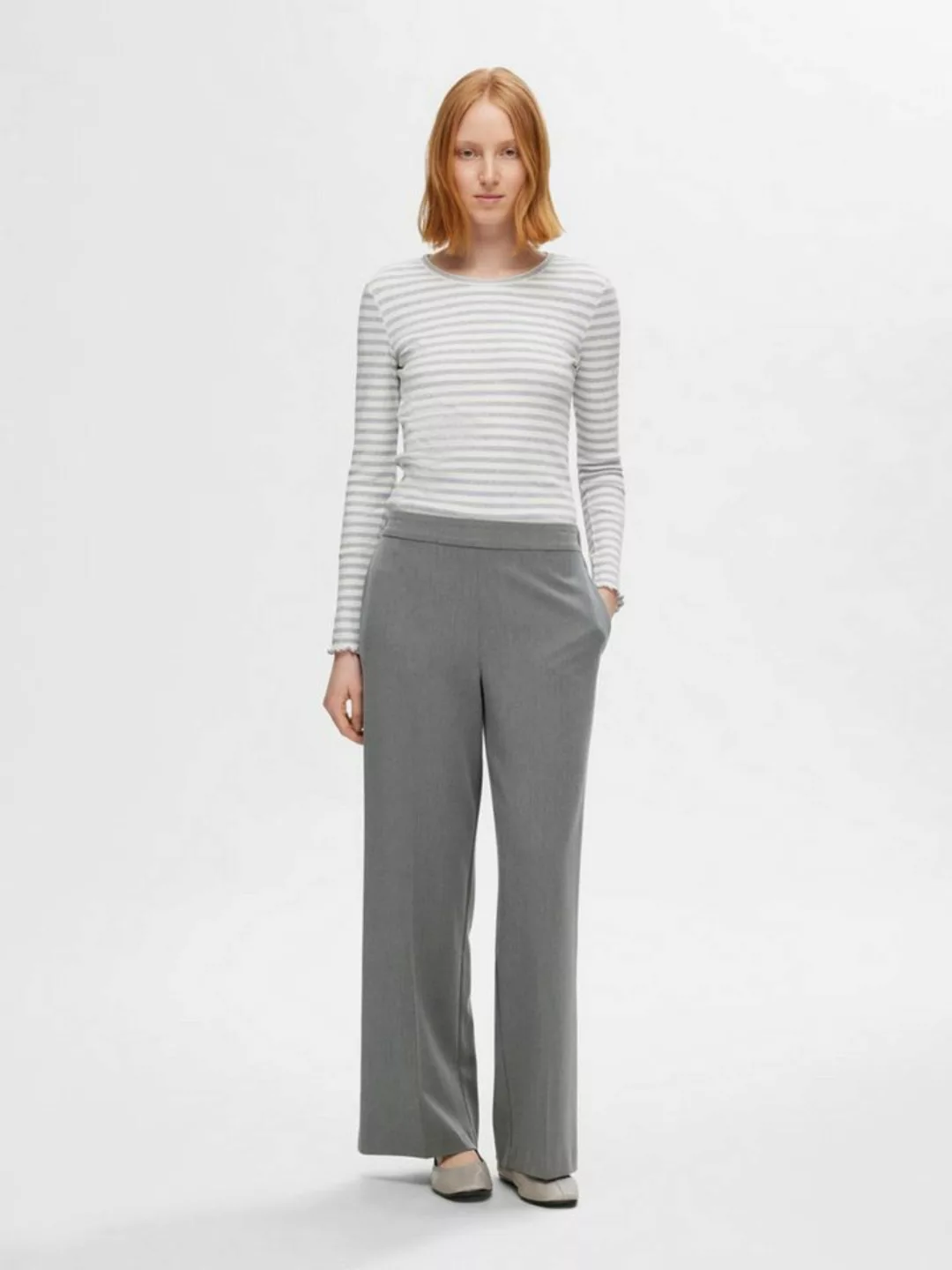 SELECTED FEMME Stoffhose SLFEMMA-TARA MW WIDE PANT NOOS günstig online kaufen