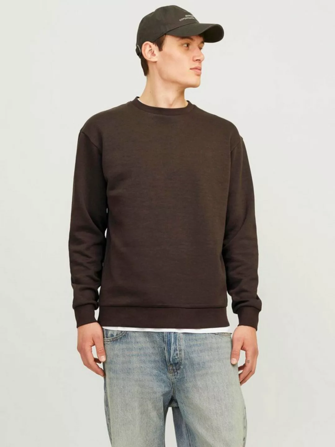 Jack & Jones Sweatshirt JJEBRADLEY SWEAT CREW NOOS mit Rippbündchen günstig online kaufen