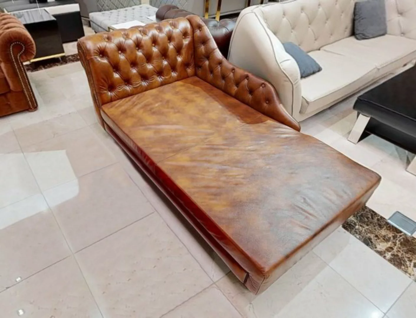 JVmoebel Chaiselongue Chesterfield Liege Chaiselongues Couch Sofa 100% Lede günstig online kaufen