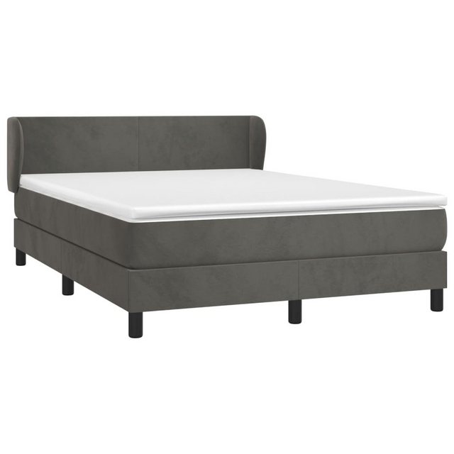 furnicato Bett Boxspringbett mit Matratze Dunkelgrau 140x200 cm Samt (1-tlg günstig online kaufen