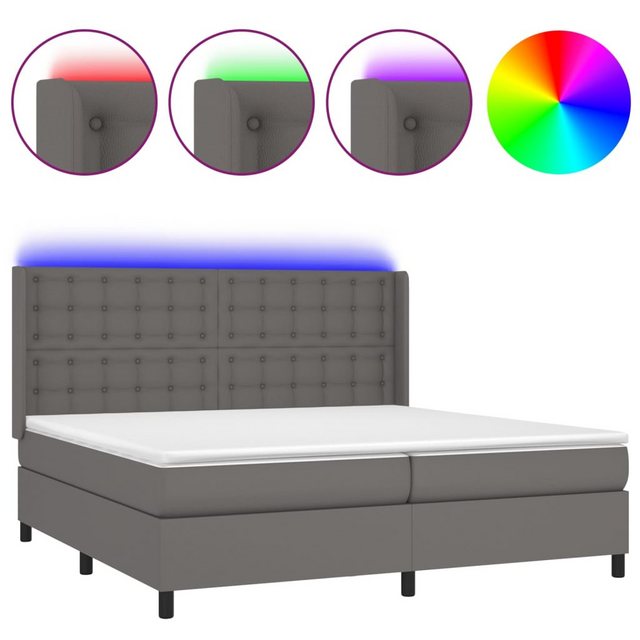 vidaXL Boxspringbett Boxspringbett mit Matratze und LED Kunstleder (200 x 2 günstig online kaufen