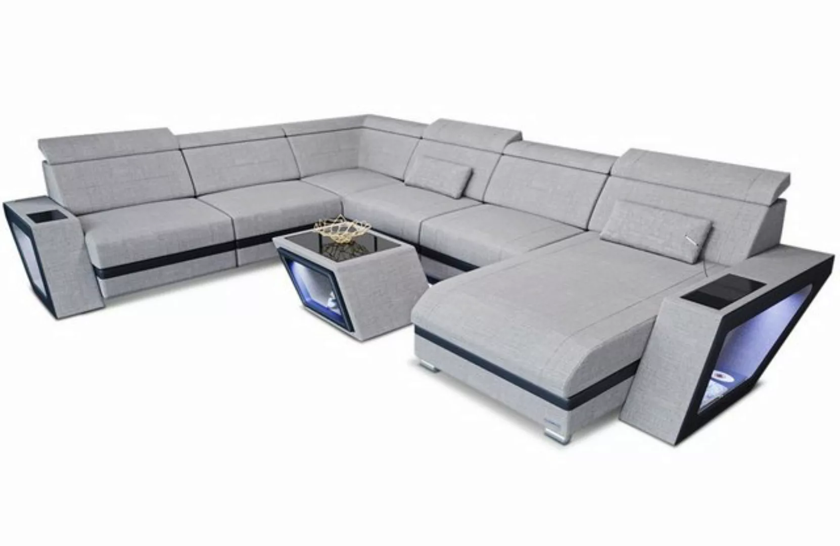 Sofa Dreams Wohnlandschaft Polstersofa Stoff Couch Catania XXL U Form Stoff günstig online kaufen