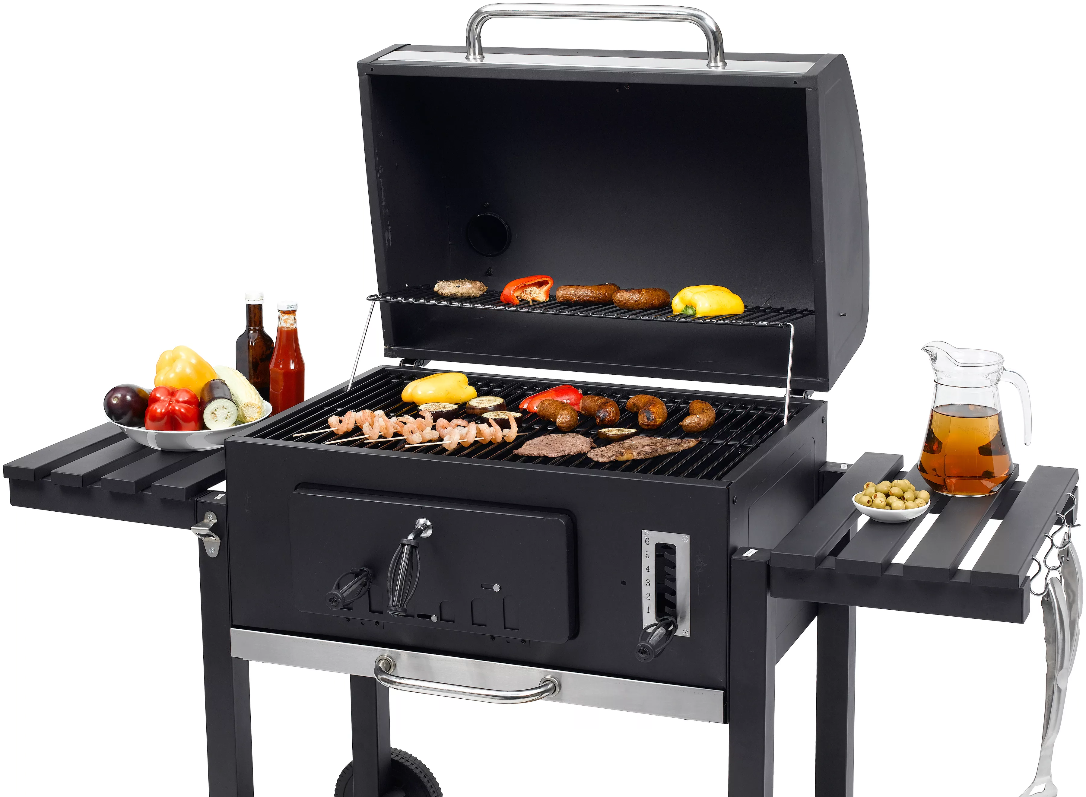 Tepro Holzkohlegrill "Grillwagen Toronto XXL", BxTxH: 152x73x137 cm, mit 2 günstig online kaufen