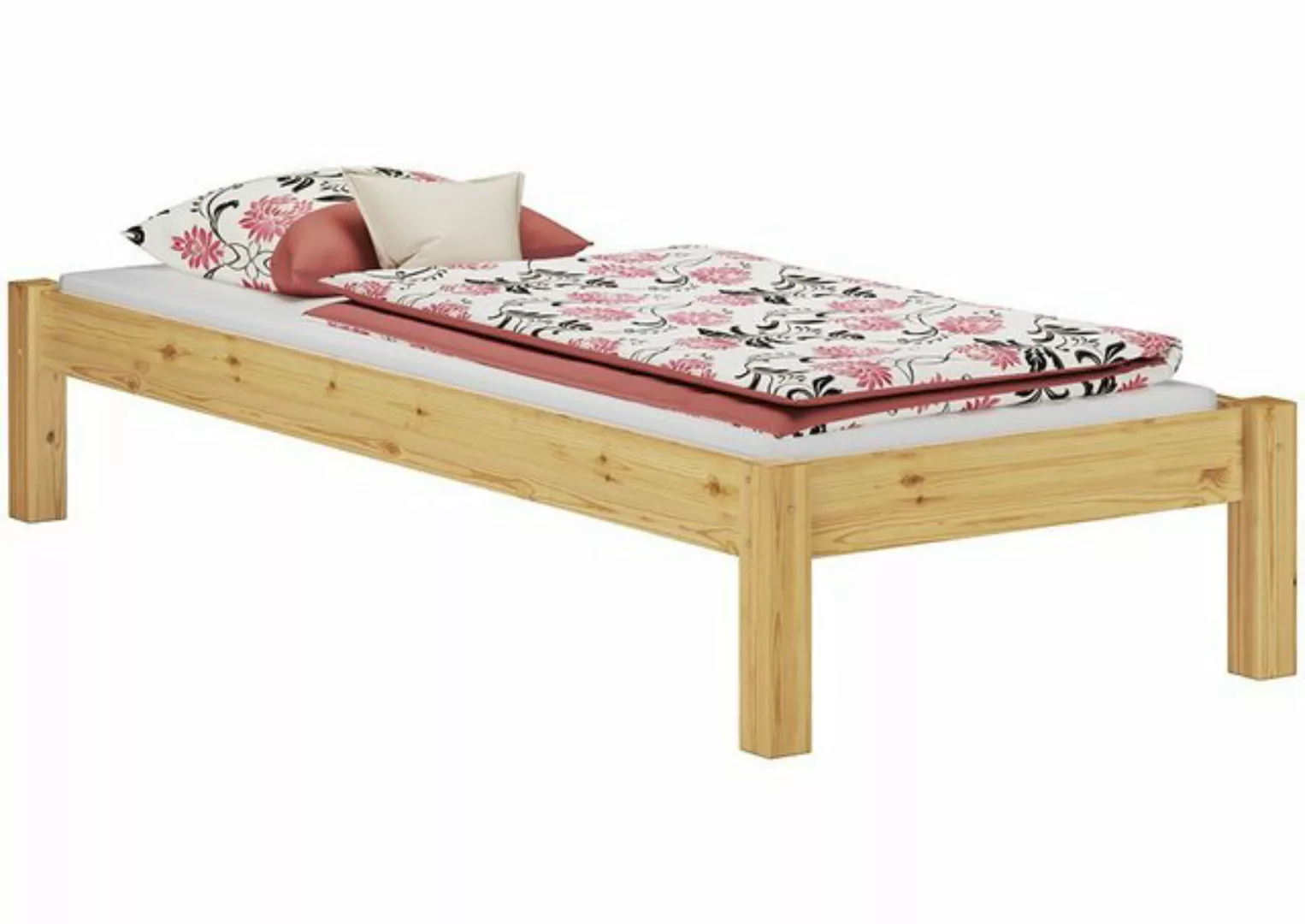 ERST-HOLZ Bett Holzbett ohne Kopfteil 100x200 mit Federleisten und Matratze günstig online kaufen