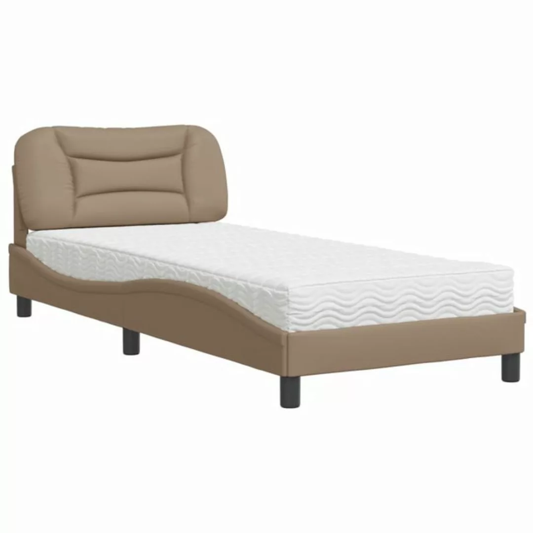 vidaXL Bett Bett mit Matratze Cappuccino-Braun 80x200 cm Kunstleder günstig online kaufen