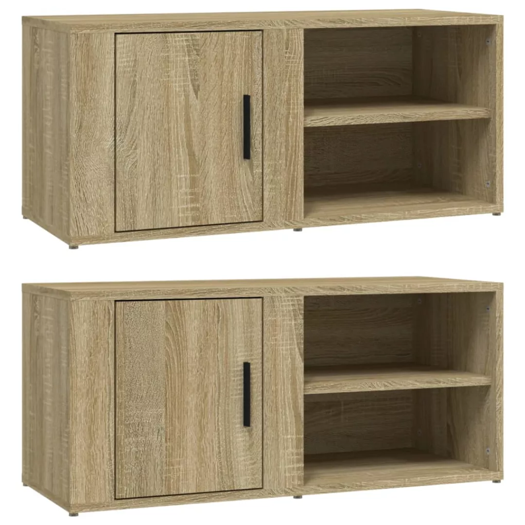 vidaXL TV-Schrank TV-Schränke 2 Stk. Sonoma-Eiche 80x31,5x36 cm Holzwerksto günstig online kaufen