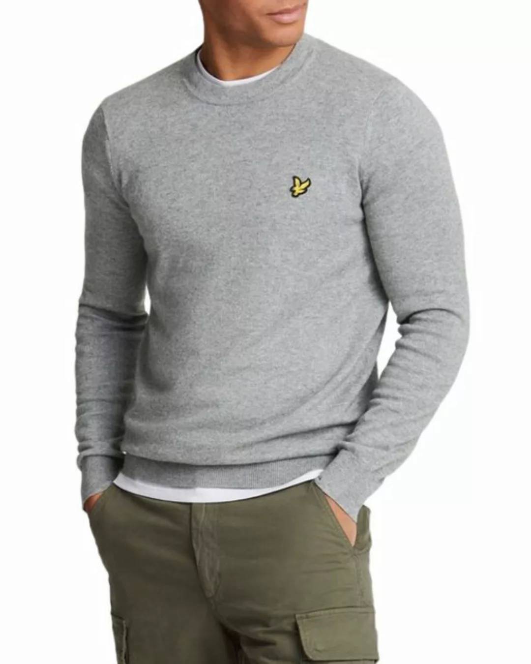 Lyle & Scott Strickpullover Rundhalsausschnitt Aus Baumwoll-Woll-Mischung günstig online kaufen