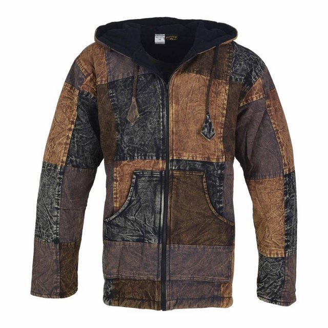 KUNST UND MAGIE Kapuzenfleecejacke Patchwork Jacke Baja Hoodie alternativ F günstig online kaufen