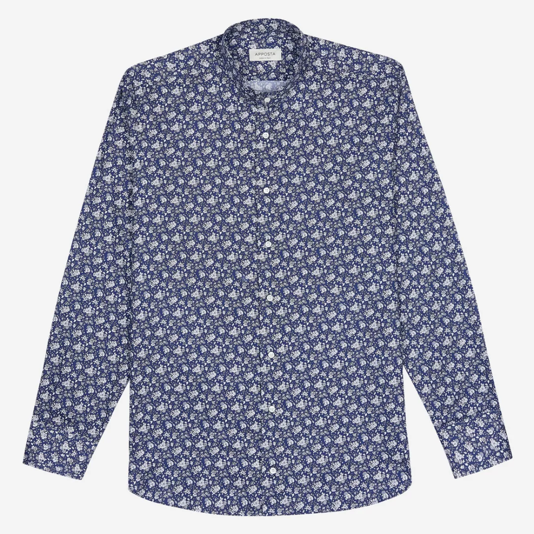 Hemd  blumenmuster  marineblau baumwolle pinpoint oxford, kragenform  stehk günstig online kaufen