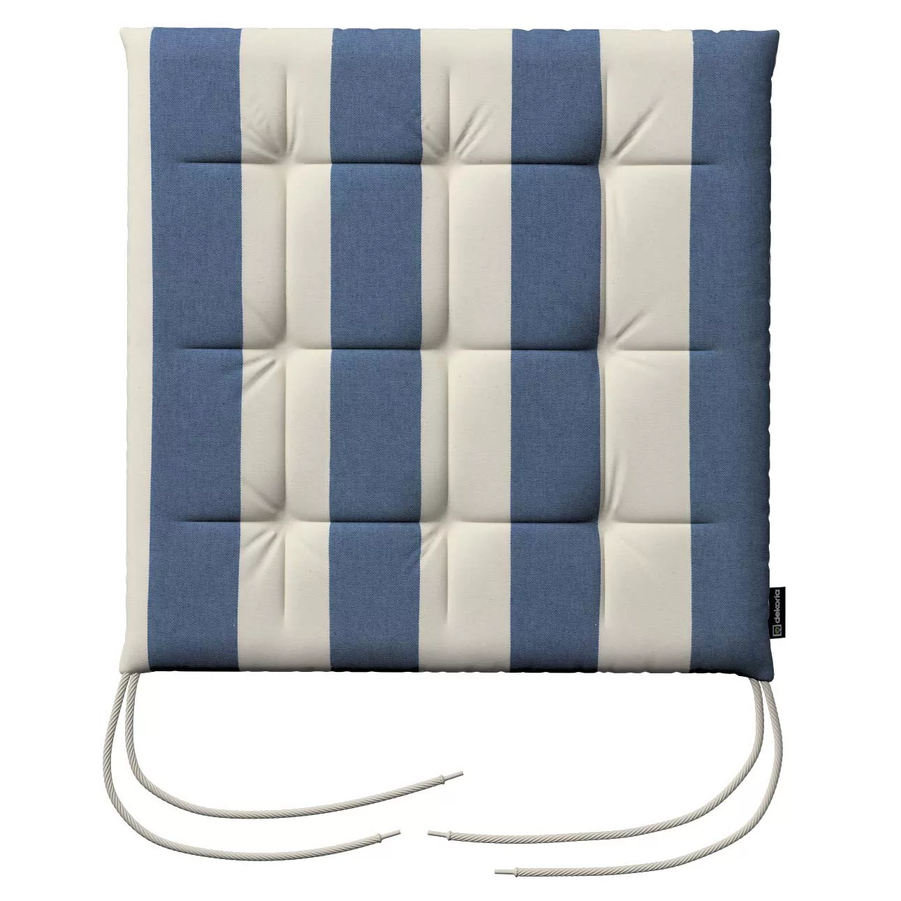 Stuhlkissen Ulrich mit Bindeschnur, blau-weiß, 40 x 40 x 3,5 cm, Quadro (14 günstig online kaufen