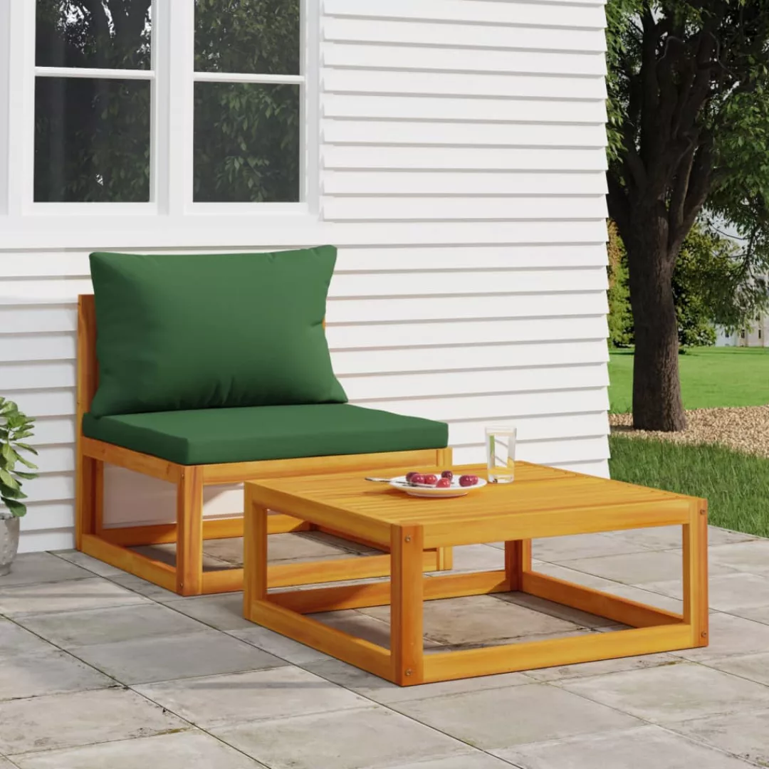 Vidaxl 2-tlg. Garten-sofa-set Mit Kissen Massivholz Akazie günstig online kaufen