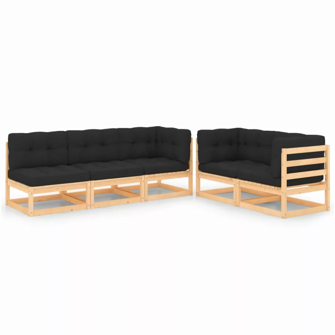 5-tlg. Garten-lounge-set Mit Kissen Massivholz Kiefer günstig online kaufen