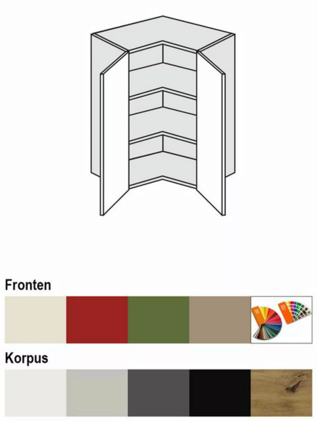 Feldmann-Wohnen Eckschrank Brerra (2-türig, 2 Einlegeböden, 1-St., moderne günstig online kaufen